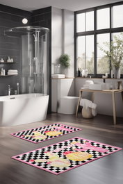 Mijölnir Juego de Alfombrillas de Baño CT-5281 Multicolor de 2 Piezas